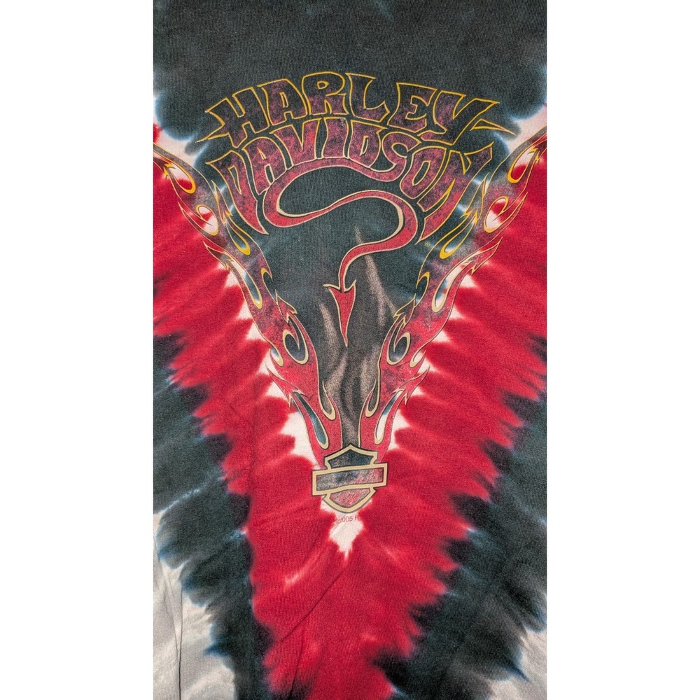 Vintage 90s Harley Davidson Tie Dyed Woodstock NY Tee US Single Stitch Large VTG